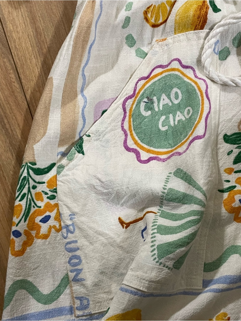 Label of Love Italian Linen Blend Italian Lemon Print “ La dolce vita” Romper - Picture 5 of 11